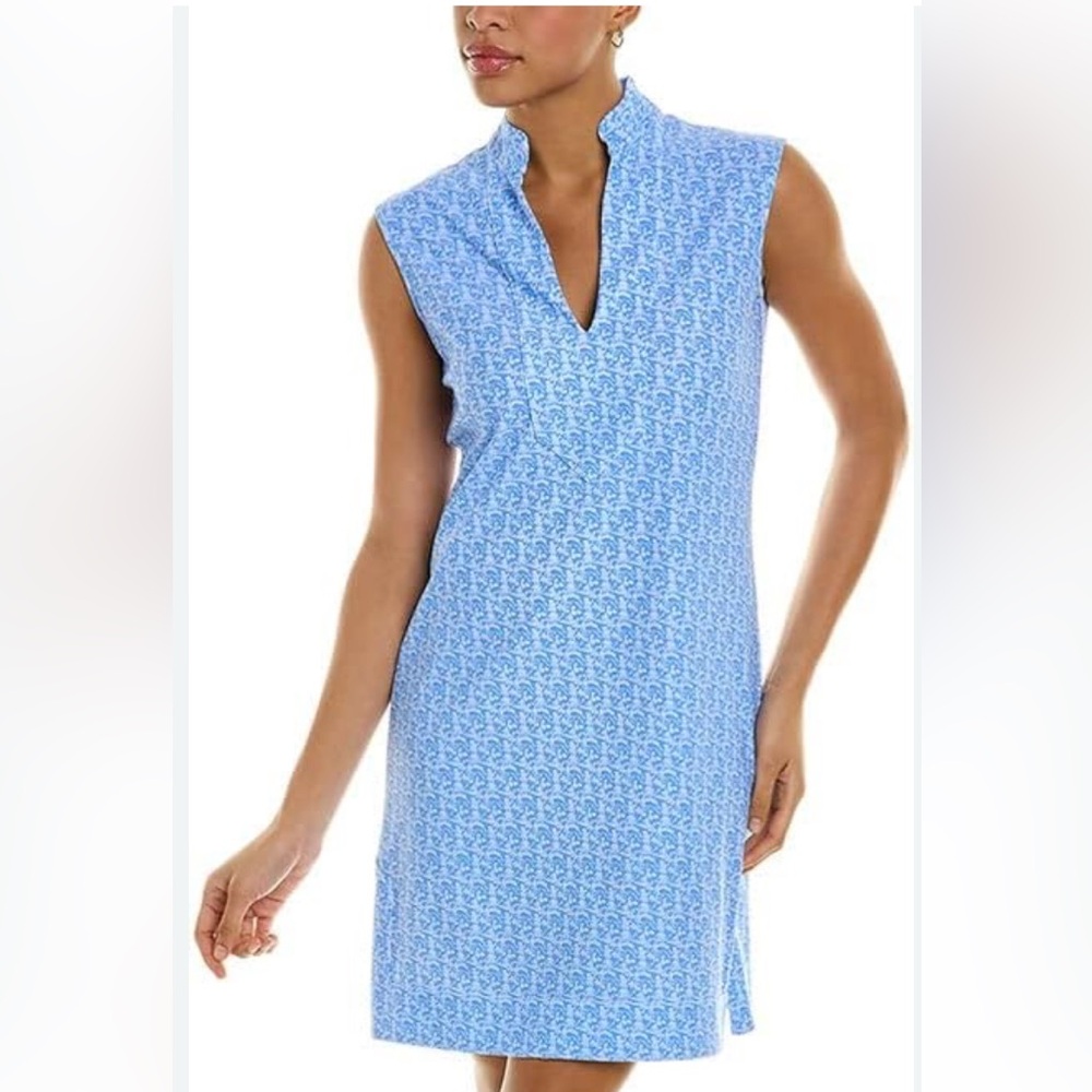 Jude Connally Blue Patterned Sleeveless Swim Coverup